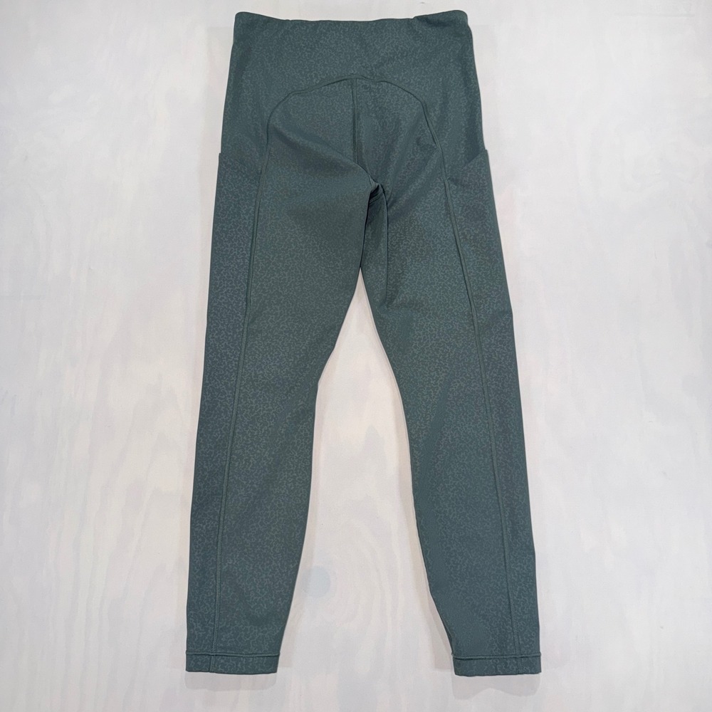 Athleta Ultimate Stash Pocket Embossed 7/8 Tight Womens S Teal Green Leggings - Picture 9 of 9